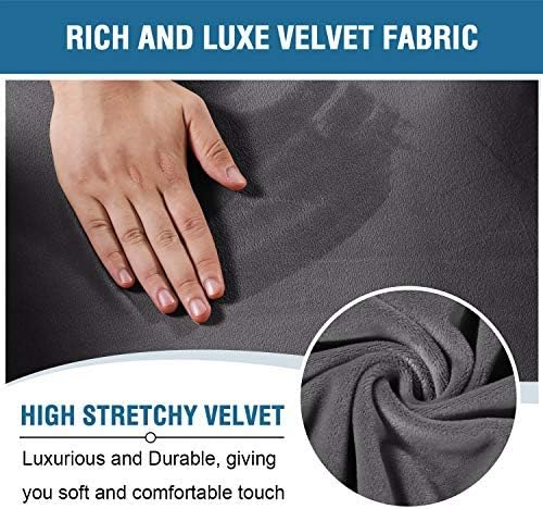 H.VERSAILTEX Velvet Stretch Recliner Couch Covers 4-Pieces Style Recliner Chair - Image 3