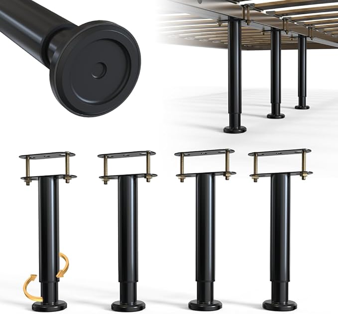 Under Bed Metal Support Legs, Adjustable Height Bed Frame Support Leg, Bed Slat by YUEYIN
