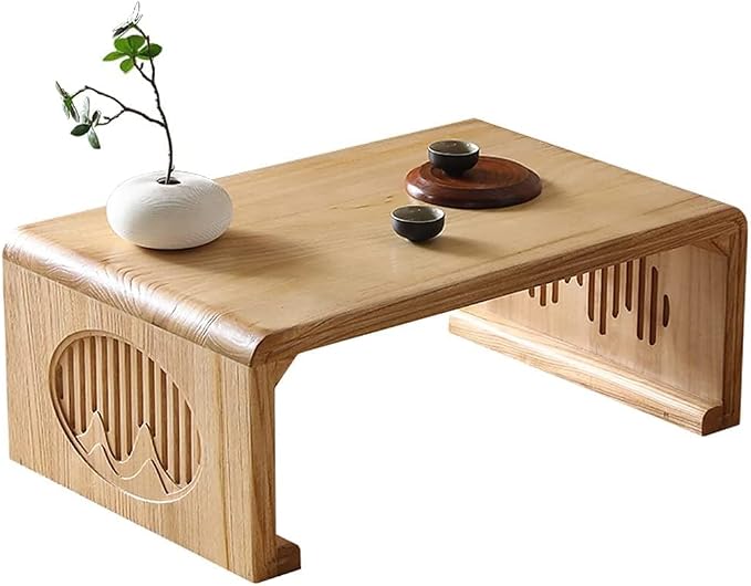 Vintage End Table, Japanese Style Tatami Coffee Tables Mortise and Tenon by Unknown