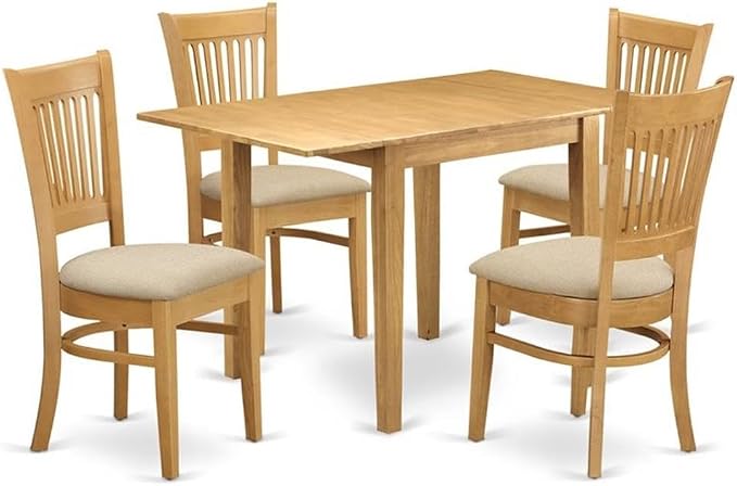East West Furniture NDVA5-OAK-C 5 Piece Kitchen Table & Chairs Set Includes a by EastWestFurniture