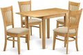 East West Furniture NDVA5-OAK-C 5 Piece Kitchen Table & Chairs Set Includes a by EastWestFurniture
