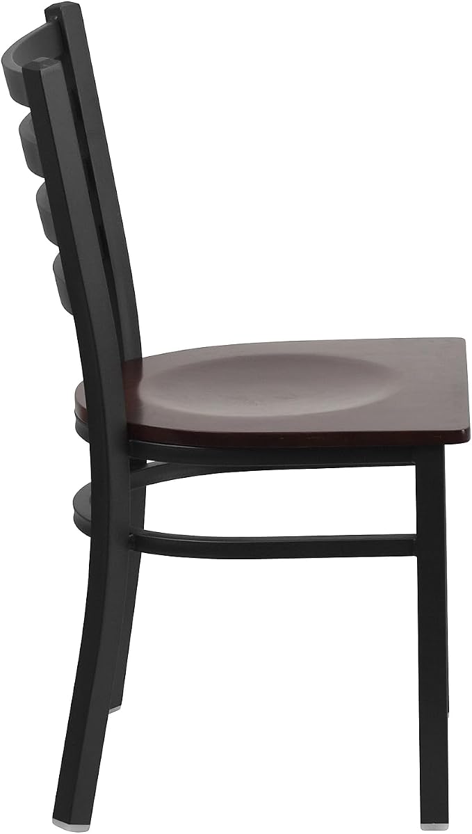Flash Furniture 2 Pack HERCULES Series Black Ladder Back Metal Restaurant Chair - Image 6