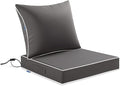 MIULEE Dark Grey Outdoor Seat Cushion 22x24 Inch Waterproof & 3 Year Fade by MIULEE