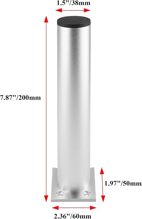Set of 4 Furniture Legs 7.87 Inch, Adjustable Aluminum Alloy Cabinet Legs - Image 3