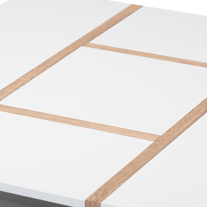 HomeStock White and Oak Coffee Table - Image 6