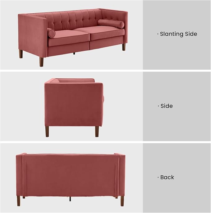 Dreamsir 78'' W Velvet Sofa, Mid-Century Love Seats Sofa Furniture - Image 6