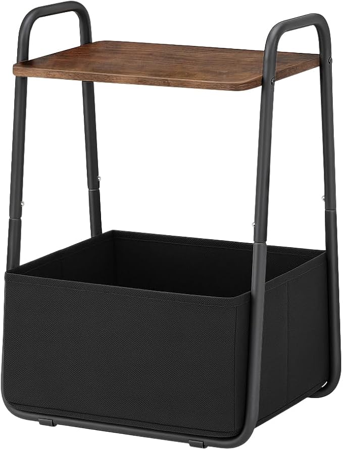 Rustic Brown Metal Frame Nightstand - Image 4