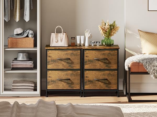 WLIVE Night Stand Set of 2, Small Dresser - Image 8