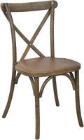 EMMA + OLIVER Hand Scraped Dark Natural X-Back Chair by EMMAOLIVER