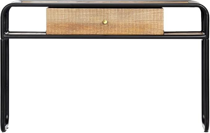 Console Table with 1 Drawer and 2 Compartments, 46.5"x11.8"x29.5" Solid Mango - Image 2