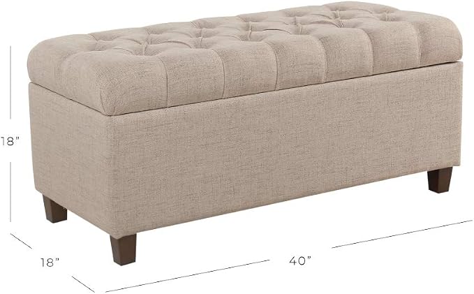 Homepop Home Decor | Tufted Ainsley Button Storage Ottoman Bench - Image 3