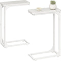 QEEIG Narrow C Shaped Side Table Set of 2 Living Room Sets Slim Couch Tray by QEEIG