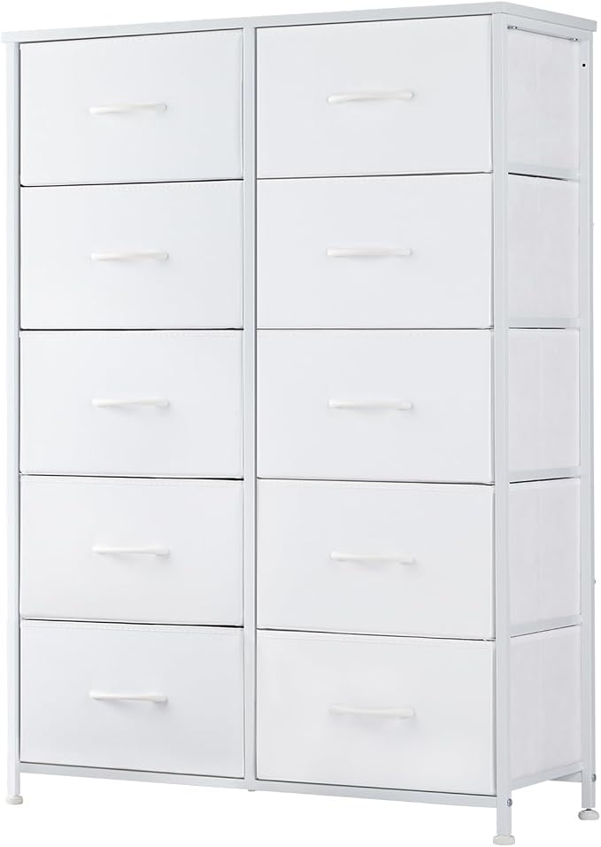 DUMOS Dresser for Bedroom, 10 Storage Drawers, Wide Fabric Closet Chests by DumosLifestyle