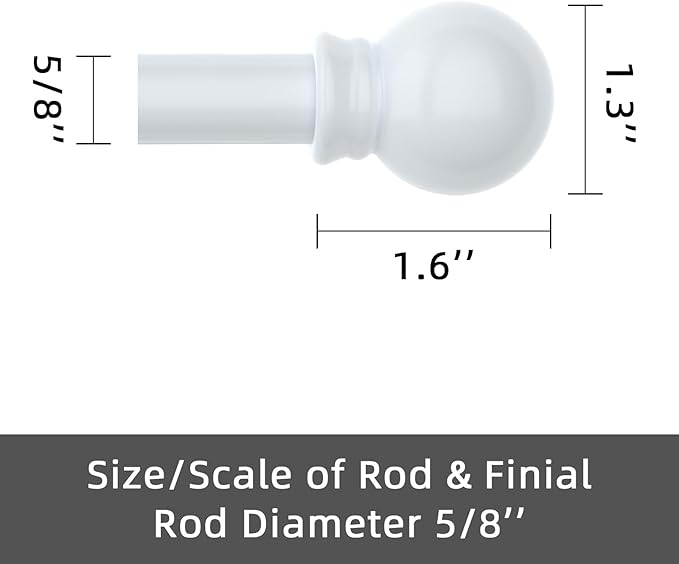 GXOACKJ Curtain Rods for windows 66-120 inch, 5/8 inch Decorative White - Image 5