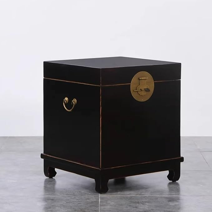 Chinese Inspired Cabinets Distressed Petite Elmwood Chinese Ming Cabinet - Image 2
