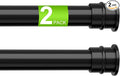 2 Pack Spring Tension Rods 28-48 Inches No Drill Tension Curtain Rods Black by HAOYUNTE