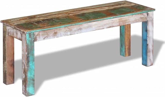 vidaXL Bench Solid Reclaimed Wood Dining Seats Outdoor Home Hall Chair Lounge - Image 6