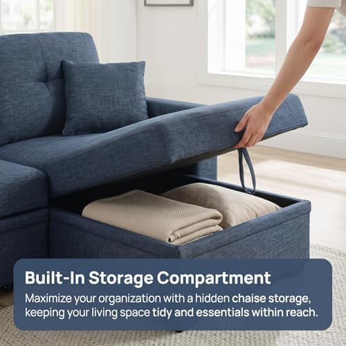 Convertible Sofa Bed, L Shape Sleeper Sofa - Image 3