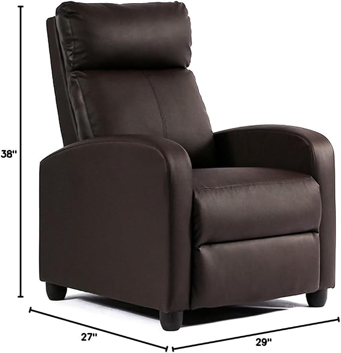 FDW Recliner Chair Reclining Sofa Leather Chair Home Theater Seating Lounge - Image 3