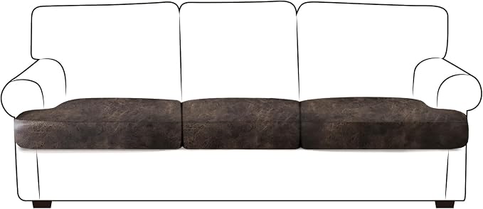 Leather Look Couch Cushion Covers Sofa Seat Slipcovers Sets Couches Furniture by ANARACHON