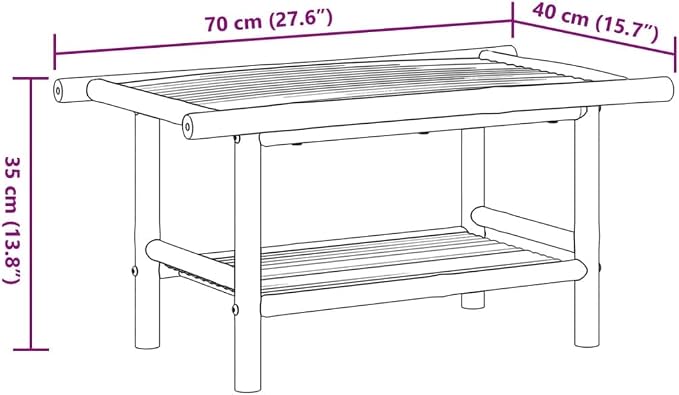 Bamboo Fiber Coffee Table with Storage Shelf, Eco-Friendly Modern Square Design - Image 2