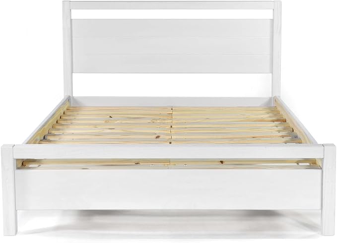 Grain Wood Furniture Loft Full Size Solid Wood Bed, Brushed White - Image 4
