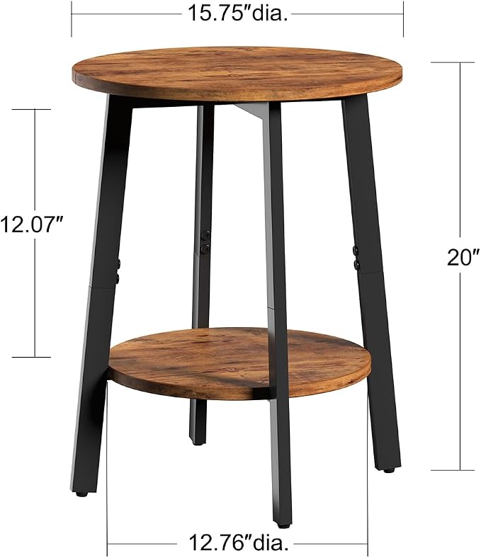 sthmec Side Table Set of 2, Small Round End Table - Image 3