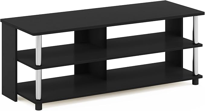 Furinno Sully 3-Tier Stand for TV up to 48 Inch, Americano/Chrome - Image 4