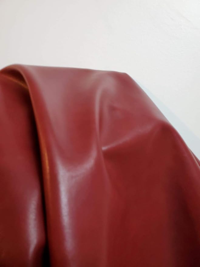 NAT LEATHERS | Burgundy Soft Faux Vegan Leather Fabric Sheet PU | 4 Yards Cut by NATLeathers