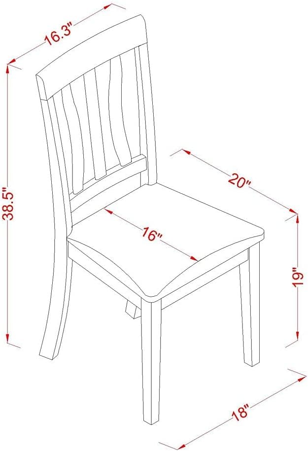 East West Furniture ANC-CAP-W Antique Dining Room Chairs - Image 2