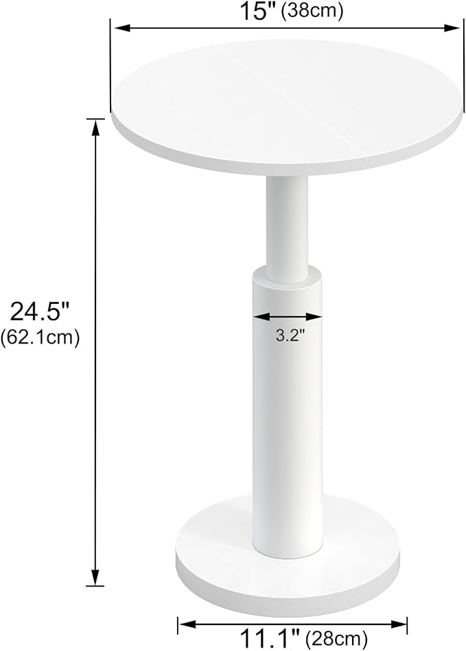 LAATOOREE Round Side Tables Set of 2, Pedestal Drink Table, Spacious Top - Image 3