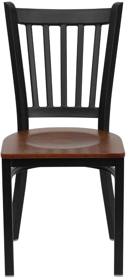 Flash Furniture 4 Pack HERCULES Series Black Vertical Back Metal Restaurant - Image 8