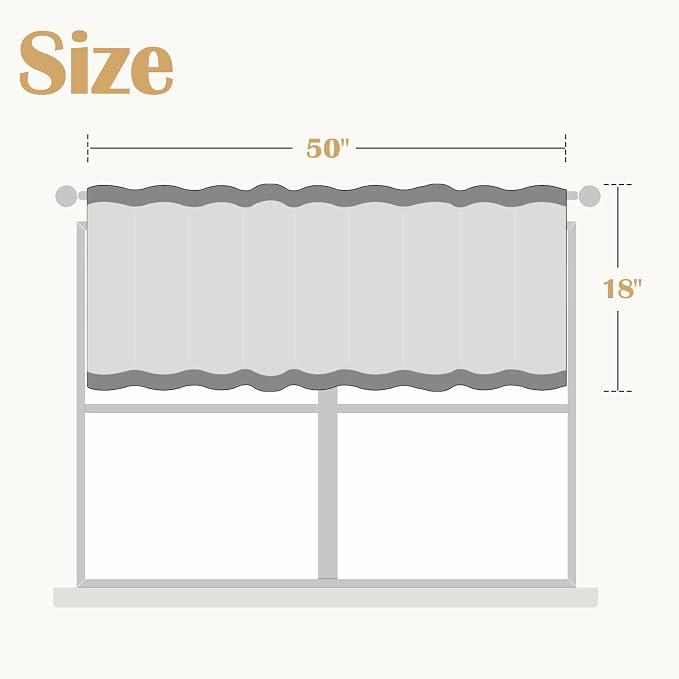 jinchan Tie Up Linen Textured Striped Tie Curtain - Image 3