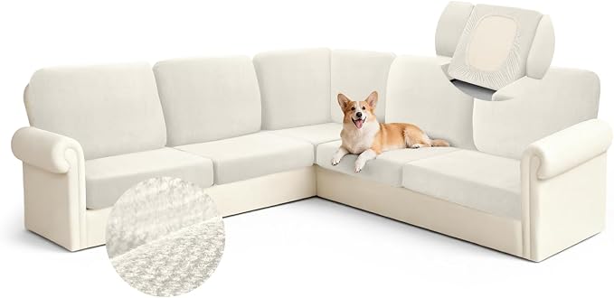 Arfntevss Velvet Corner Sectional Couch Covers Slipcovers L Shape Couch Cushion by Arfntevss