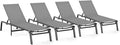Patio Chaise Lounge Chair Set of 4, Foldable Lounge Chair by CIOKEA