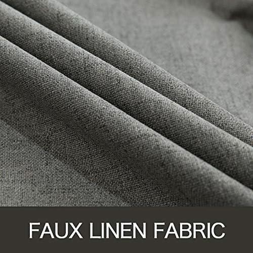 MIULEE Linen Texture Curtains, 2 Pack Dark Grey 52x108 Inch, Room Darkening - Image 5