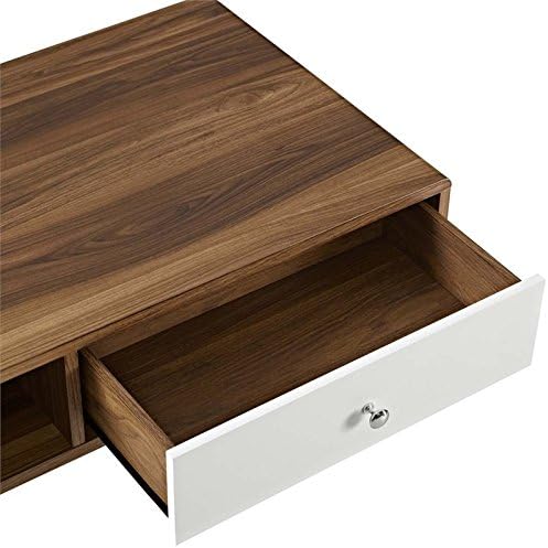 Modway Transmit Mid-Century Coffee Table, Walnut White - Image 7