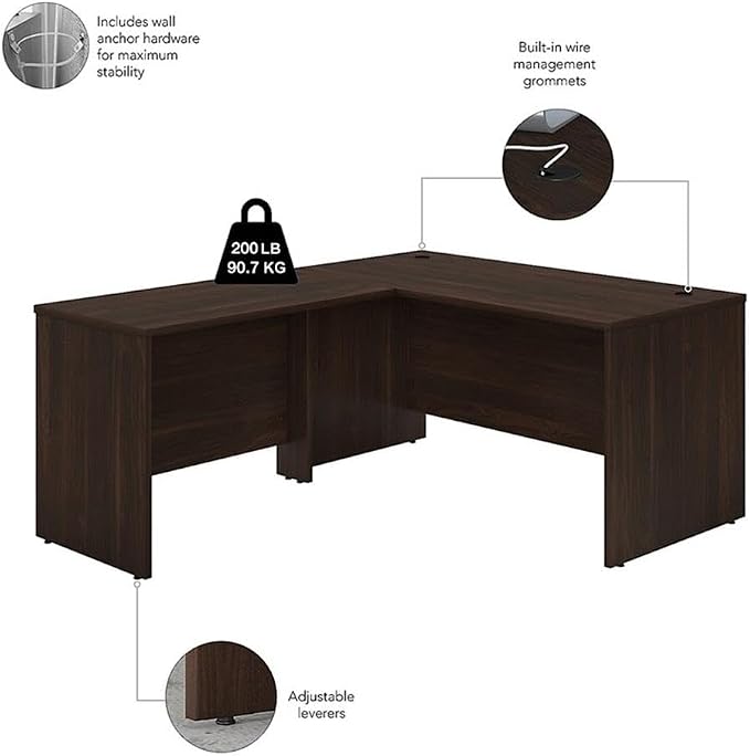 Bush Business Furniture Studio C 60W x 24D Credenza Desk in Modern Hickory - Image 4