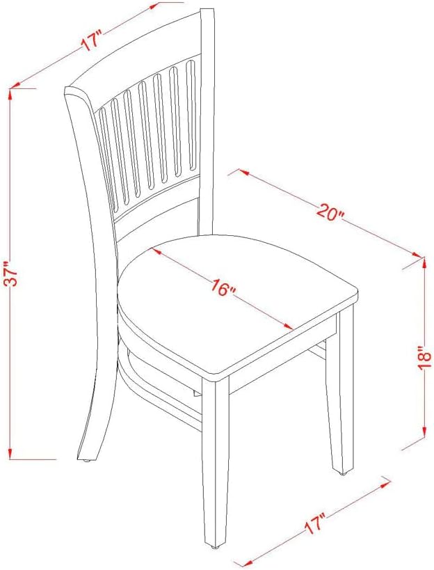 East West Furniture VAC-BLK-W Vancouver Dining Room Chairs - Image 3