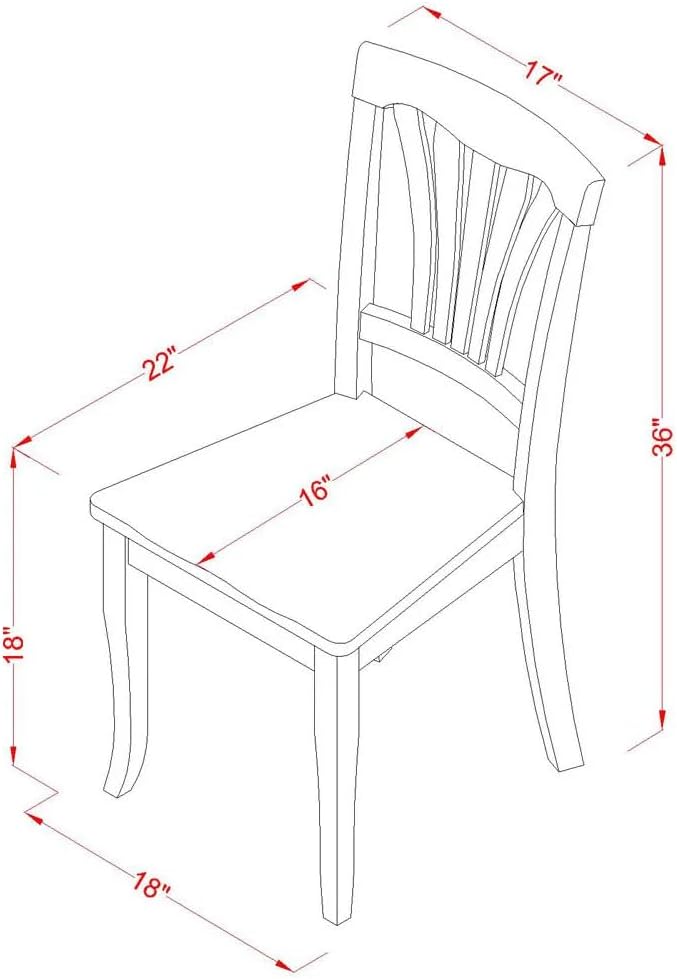East West Furniture AVC-BLK-W Avon Dining Room Chairs - Image 3