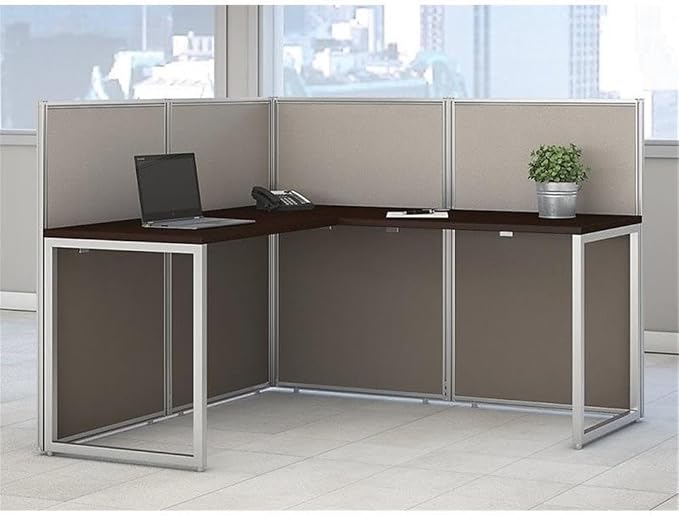 Bush Business Furniture Easy Office 60W L Shaped Cubicle Desk Workstation - Image 2