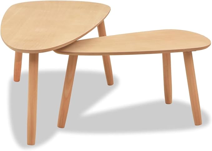 Gecheer Scandinavian Style Solid Pine Wood Coffee Tables - Image 4