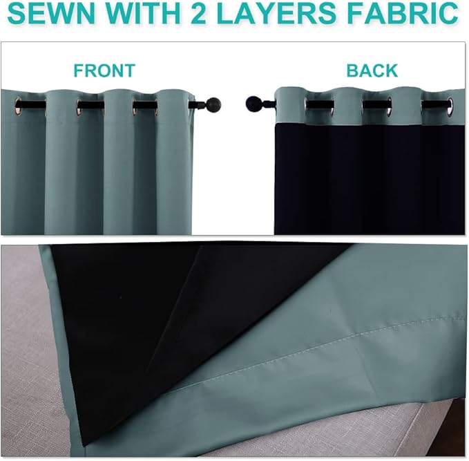 NICETOWN 100% Blackout Blinds, Laundry Room Decor Window Treatment Curtains - Image 5