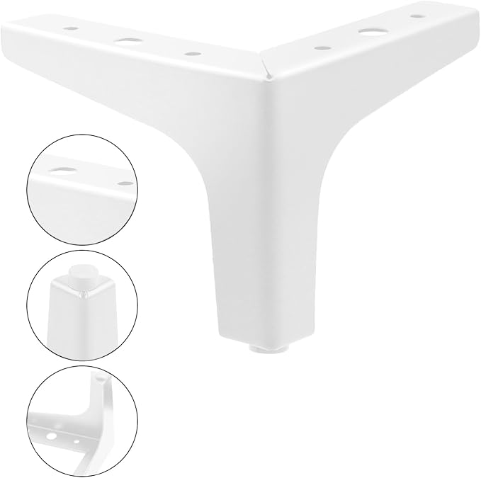 AODIOU Furniture Legs White Replacement Feet: Sofa Legs 4 Inch European Style - Image 6