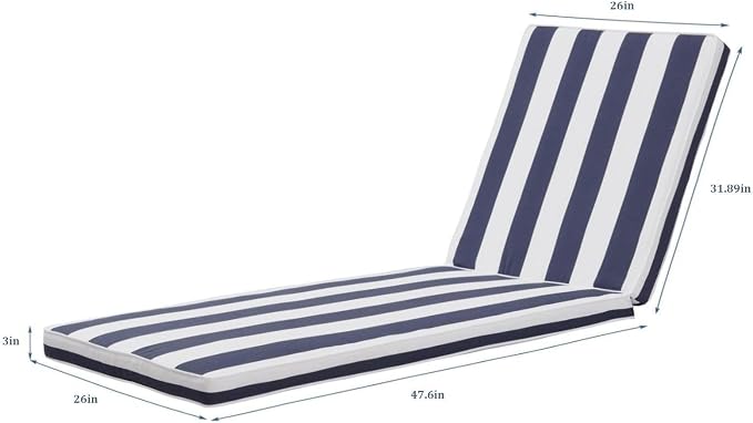 Only choice Chaise Lounge Cushions Outdoor, Fade & Water Resistant Patio Lounge - Image 4