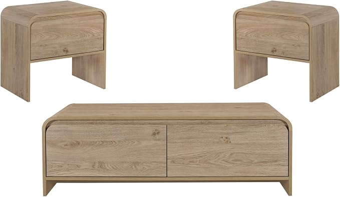 New Classic Furniture Mara 3-Piece Wood Coffee Table & 2 End Tables Set by NewClassicFurniture