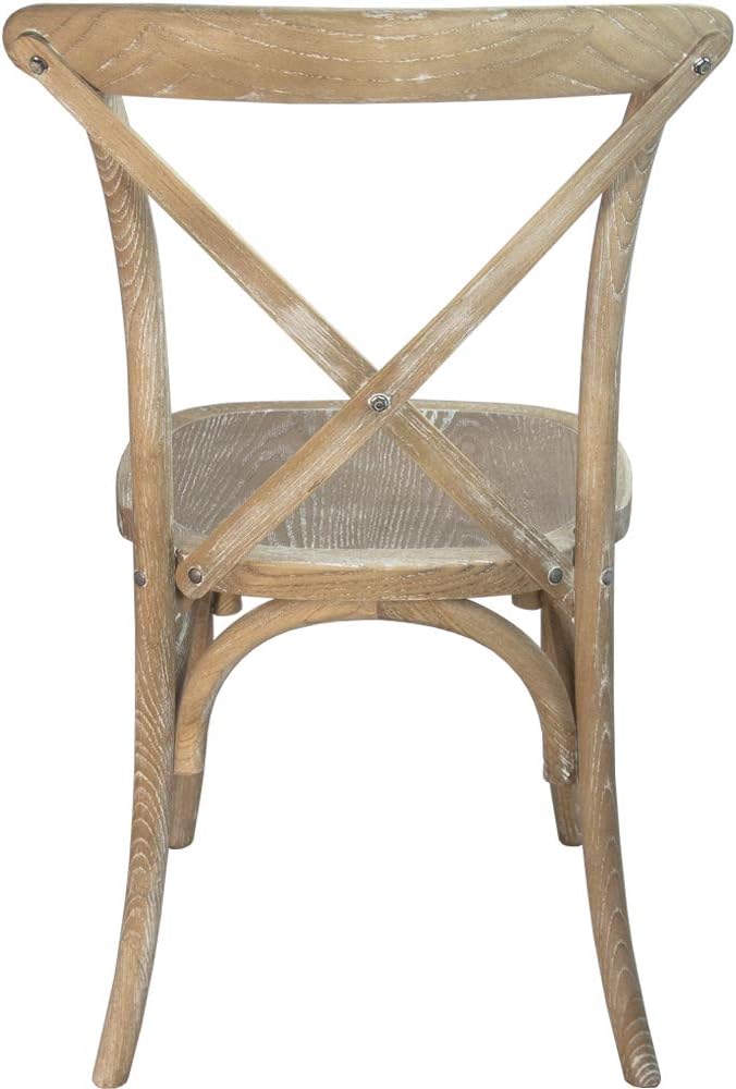 EMMA + OLIVER Natural with White Grain X-Back Chair - Image 3
