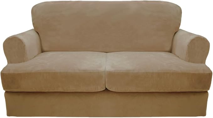CUCRAF T Cushion Sofa Cover 3 Piece Loveseat Slipcovers, Soft Thick Velvet by CUCRAF