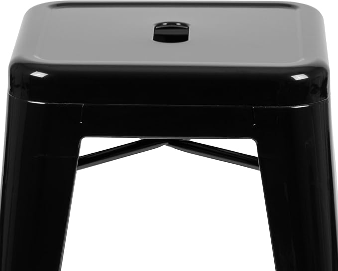 Flash Furniture Lily 24" High Metal Counter-Height, Indoor Bar Stool in Black - Image 5
