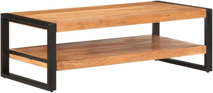 Coffee Table 47.2"x23.6"x15.7" Solid Acacia Wood, End Tables, Living Table - Image 6